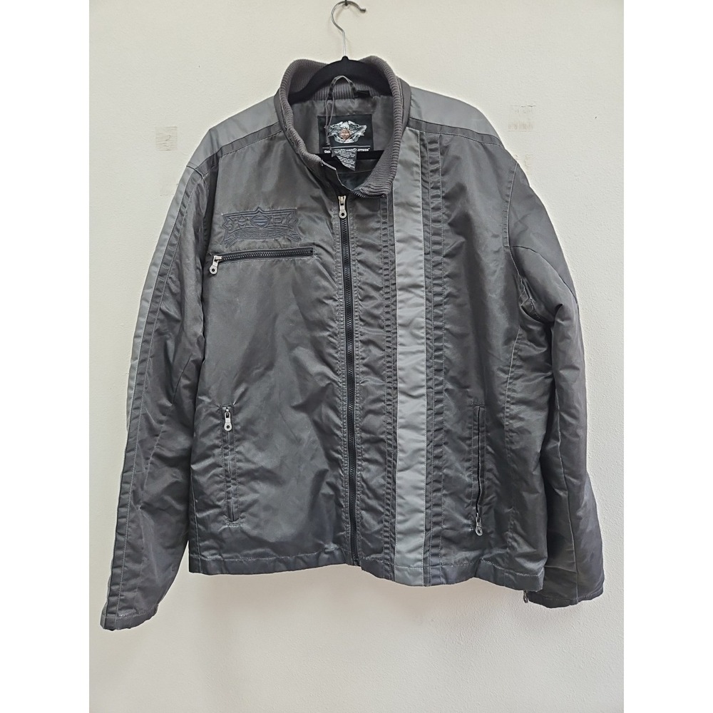 Harley Davidson Men's Jacket XXl Fade Out Nylon Embroidered Racer Insulated